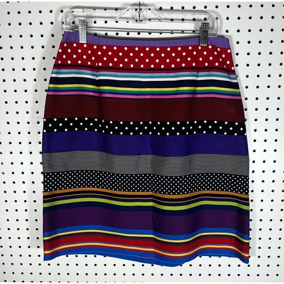 J.McLaughlin striped polka dot pencil skirt size 12 - Picture 1 of 6